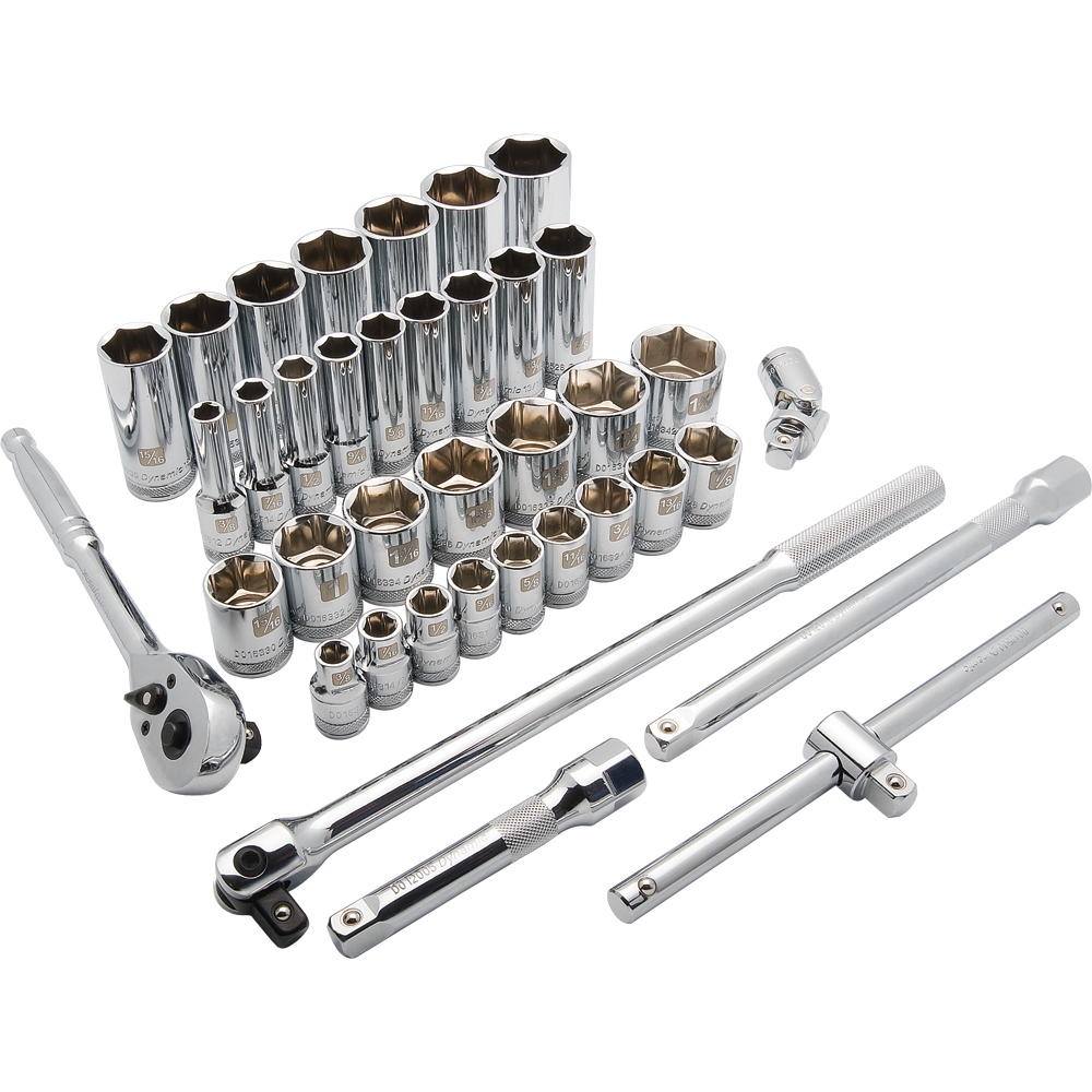 DYNAMIC TOOLS D018012 1/2" Drive 38PC 6Pt Standard/Deep SAE Socket Set - Image 2