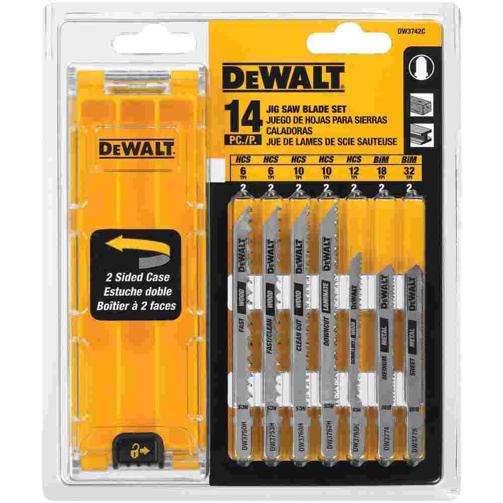 DEWALT DW3742C 14 Pc Cobalt Steel Jig Saw Blade Set In Tough Case T-Shank - Image 2