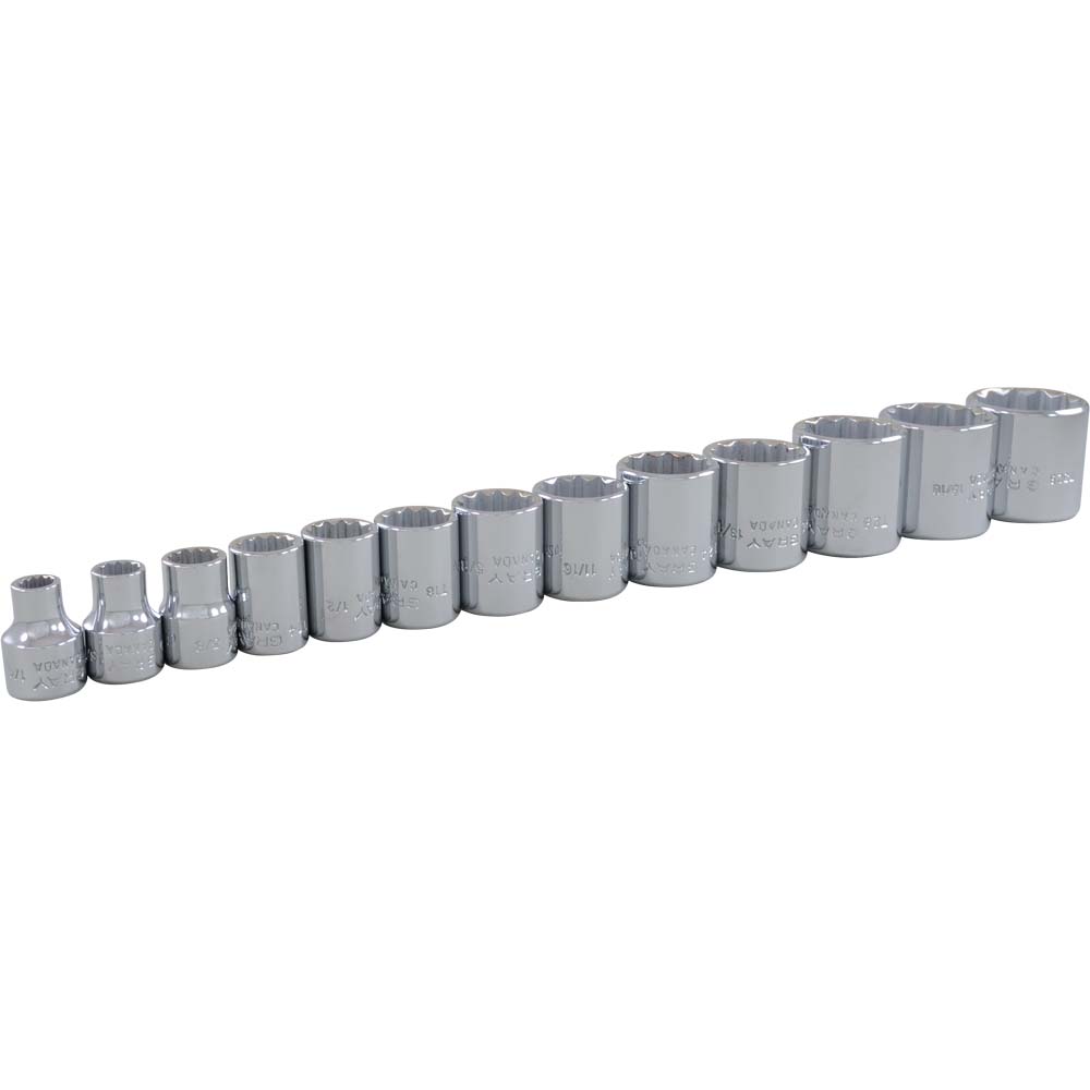 GRAY TOOLS GRY-25113 13PC SAE Socket Set 3/8" Drive 12 Pt