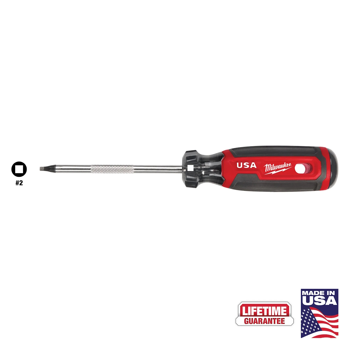 MILWAUKEE MT218 #2 Square 4" Cushion-Grip Screw Driver