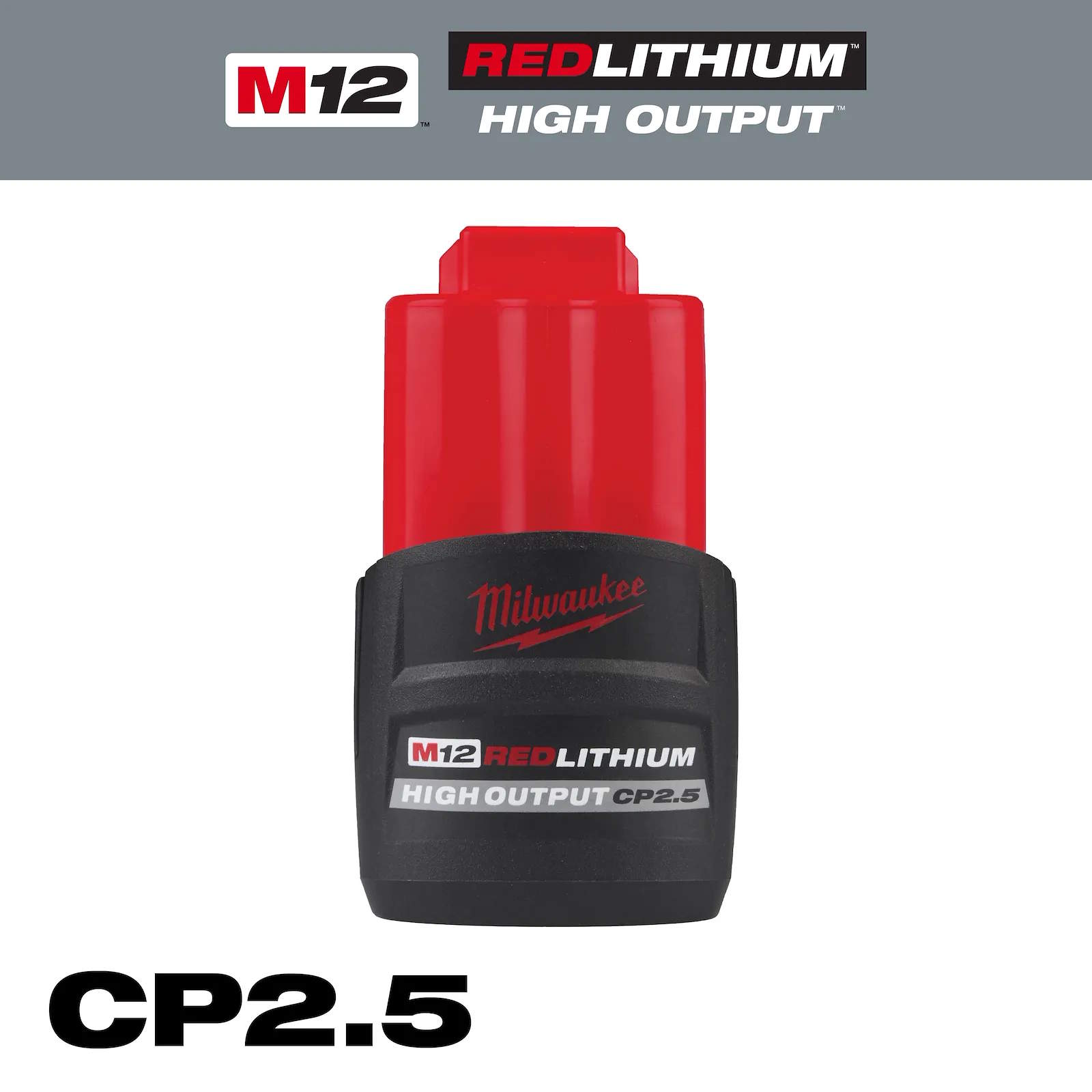 MILWAUKEE 48-11-2425 M12 REDLITHIUM™ HIGH OUTPUT™ CP2.5 Battery Pack - Image 2