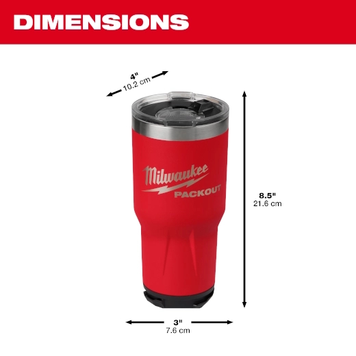 MILWAUKEE 48-22-8393R PACKOUT 30oz Tumbler - Red - Image 2