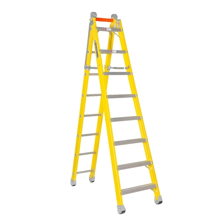 LOUISVILLE FXC1208 Fiberglass 8' Step to Straight Ladder - Image 2