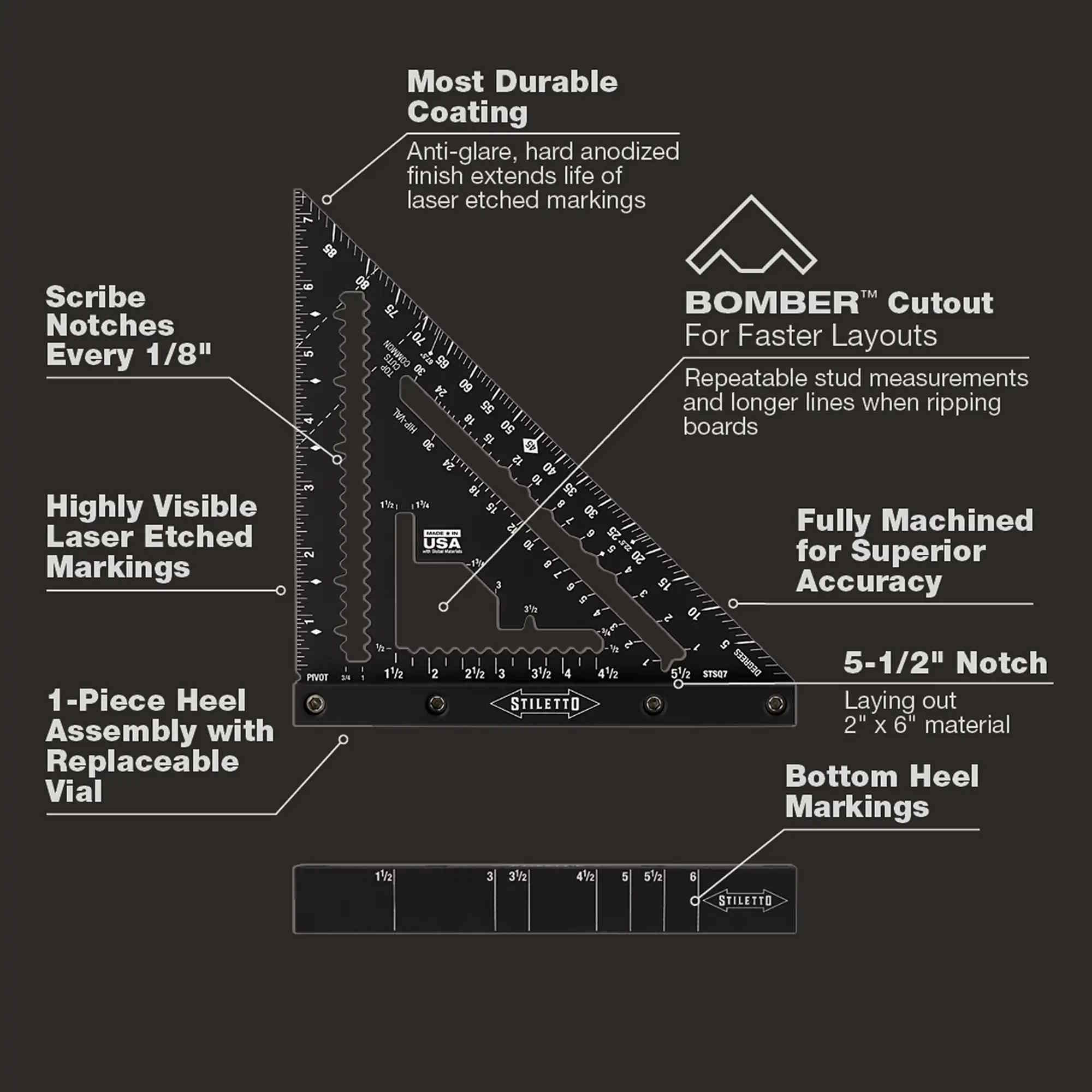 STILETTO STSQ7 7" Carpenter Square - Image 2