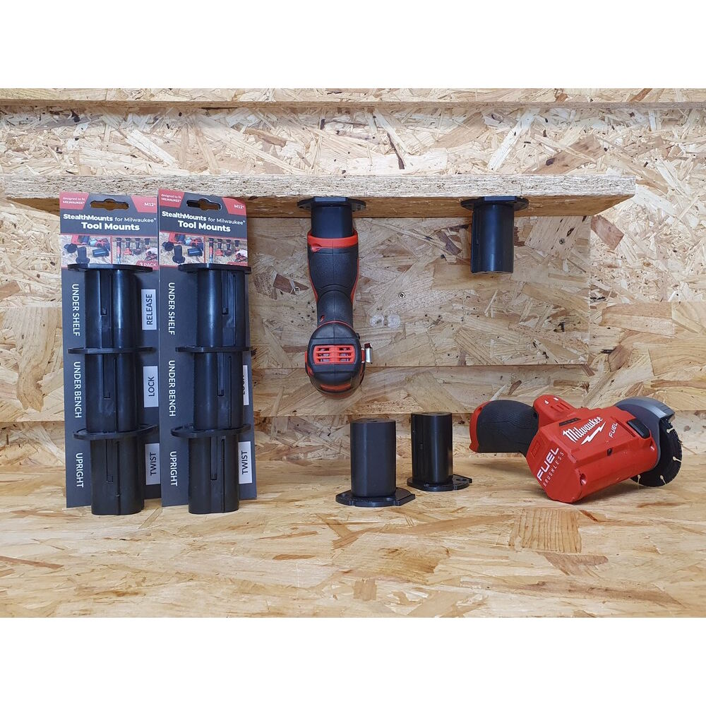 STEALTHMOUNTS TM-MW12-BLK-3 Milwaukee M12 Tool Mount 3PK - Image 2