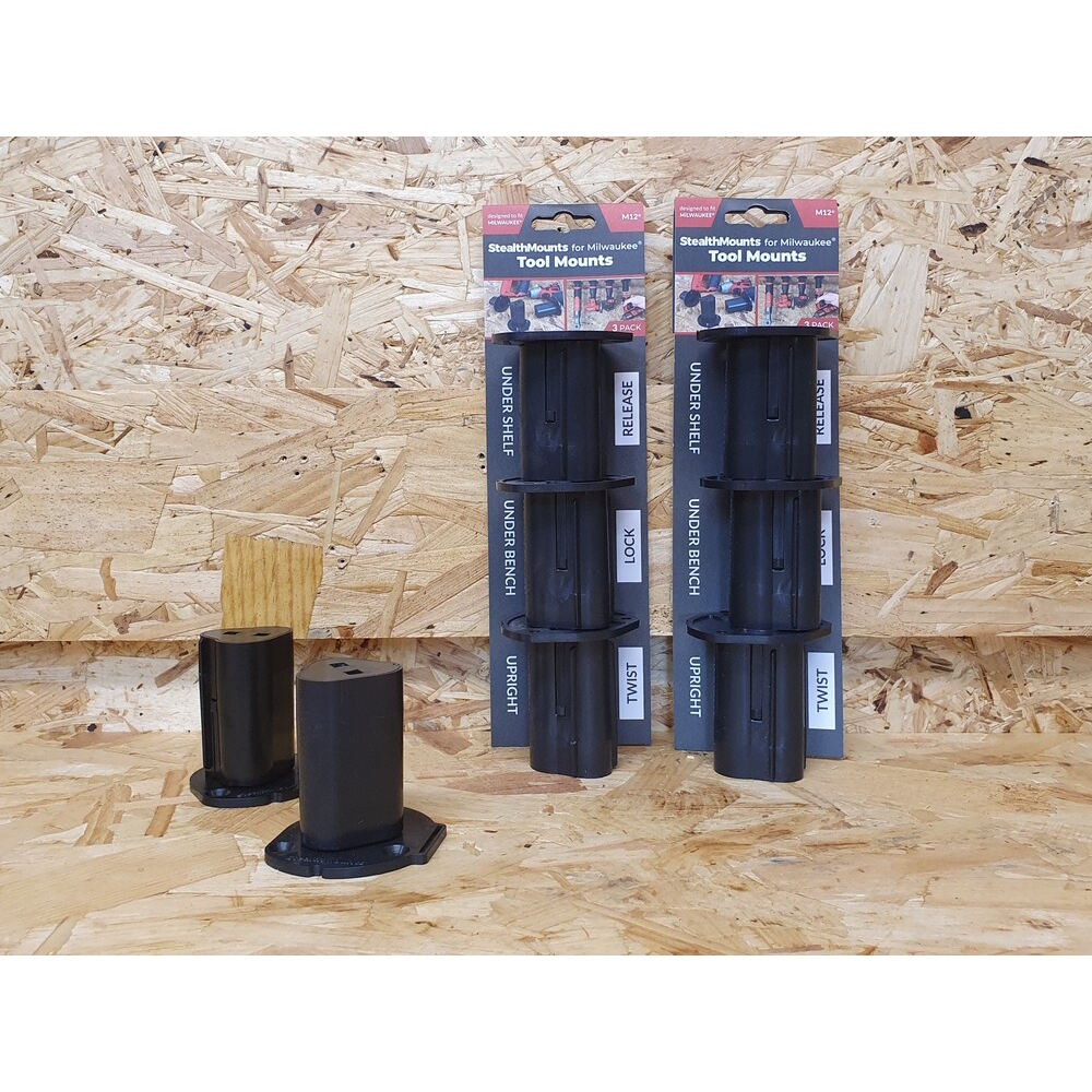 STEALTHMOUNTS TM-MW12-BLK-3 Milwaukee M12 Tool Mount 3PK - Image 4