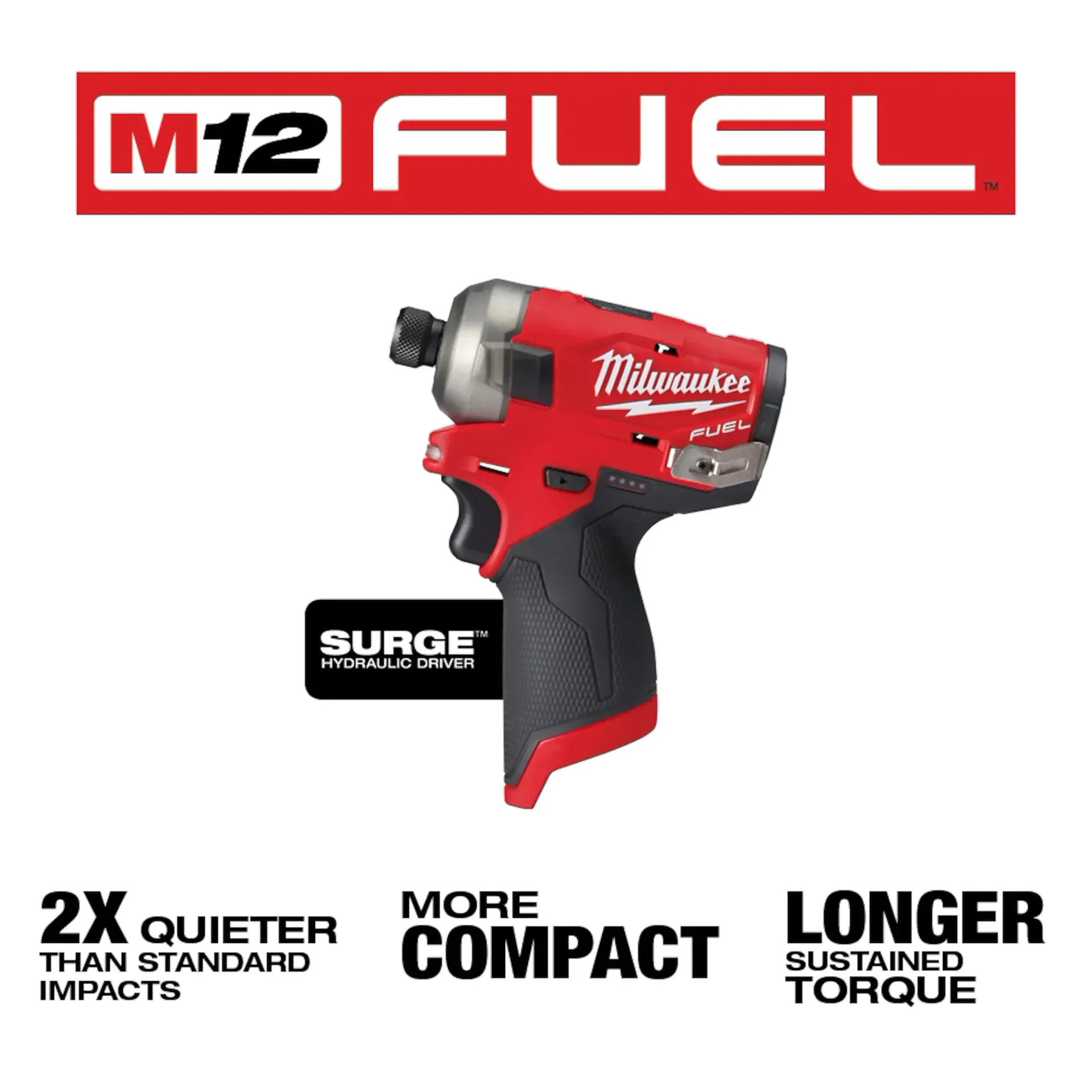 MILWAUKEE 2551-20 M12 Fuel Surge 1/4" Hex Hydraulic Driver (Tool Only) - Image 3