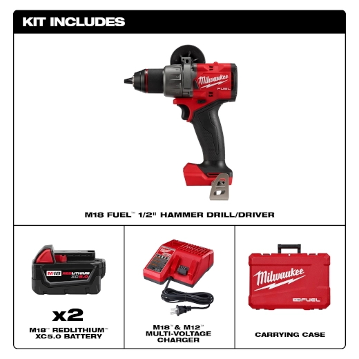 MILWAUKEE 2904-22 M18 FUEL™ 1/2" Hammer Drill/Driver Kit - Image 8