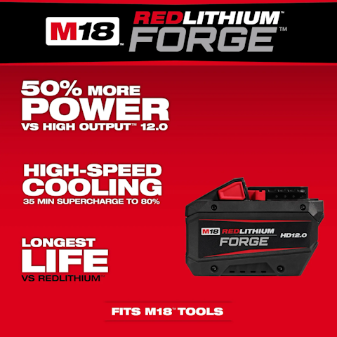MILWAUKEE 48-11-1813 M18™ REDLITHIUM™ FORGE™ HD12.0 Battery Pack - Image 3