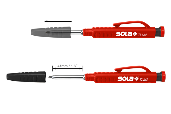 SOLA 66041120 TLM2 Deep Hole Marker and Mechanical Pencil w/belt clip, Sharpener - Image 2