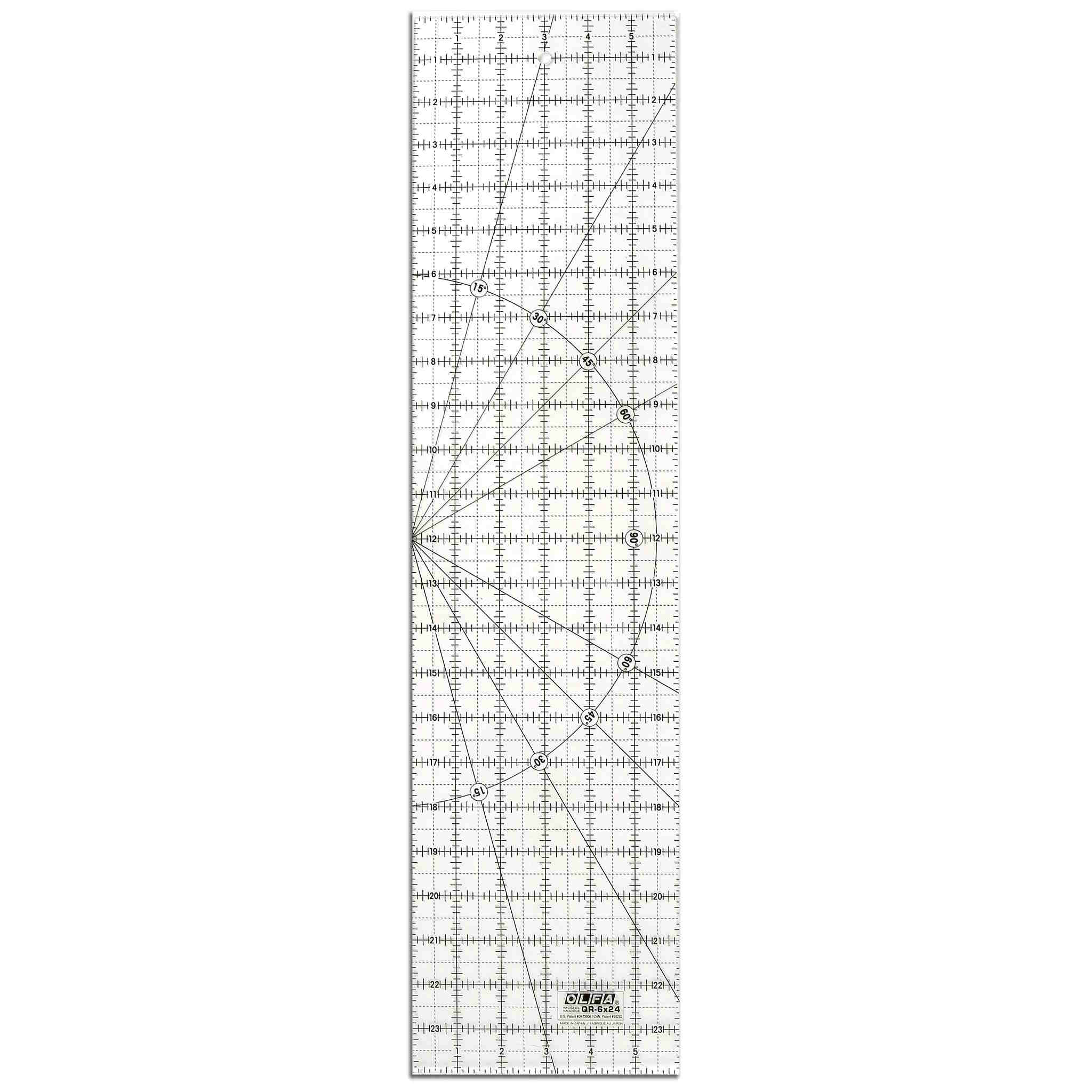 OLFA 1071820 QR-6x24 6" x 24" Frosted Acrylic Ruler