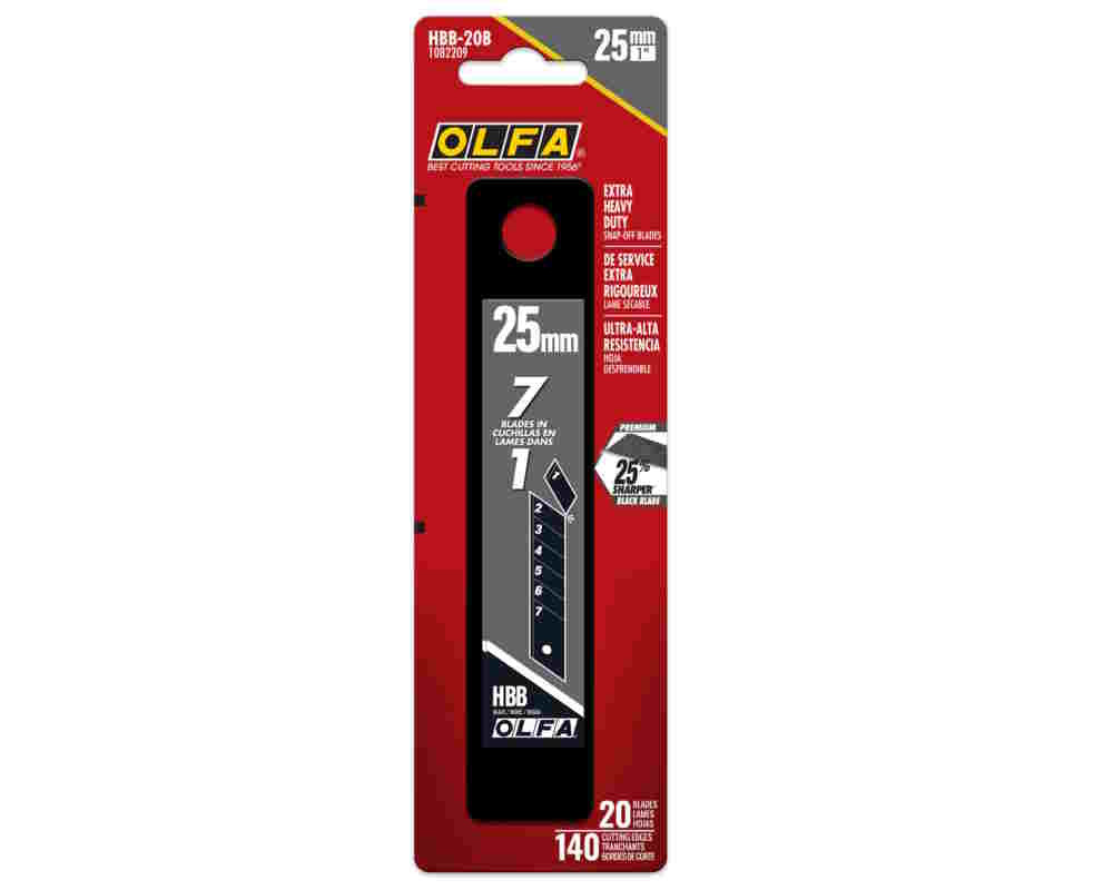 OLFA 1082209 HBB-20B 25mm UltraSharp Snap-Off Black Blades 20PK - Image 2
