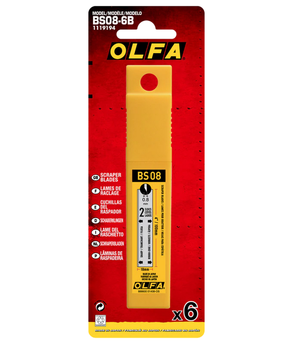OLFA 1119194 BS08-6B Professional 4" x .8mm Blades 6PK - Image 2