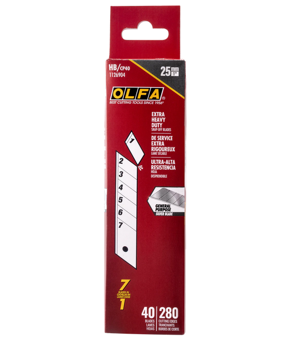 OLFA 1126904 HB/CP40 25mm Snap-Off Blades 40PK - Image 2