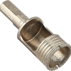 LENOX 1211212DGDS Diamond Grit 3/4" Hole Saw, 1-1/8" depth, 3-flat 3/8" Shank