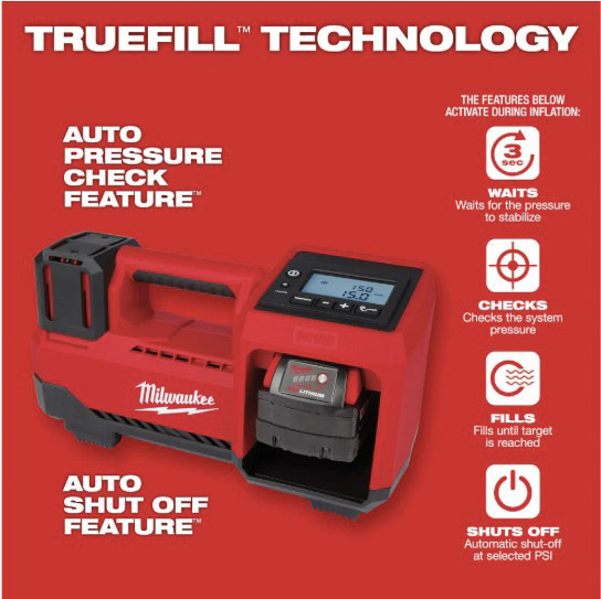 MILWAUKEE 2848-20 M18 18V Cordless Tire Inflator (Tool Only) - Image 4