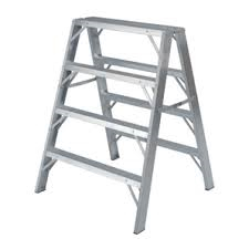 FEATHERLITE 3704 4' Sawhorse/ Step Ladder Aluminum Ladder