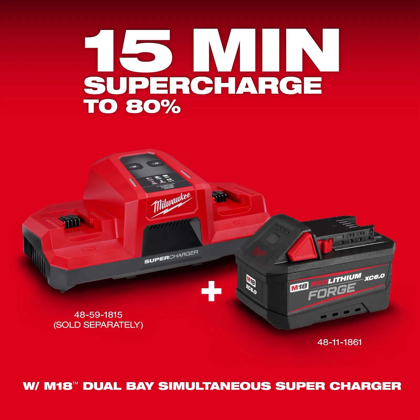 MILWAUKEE 48-11-1861 M18™ REDLITHIUM™ FORGE™ XC6.0 Battery Pack - Image 5
