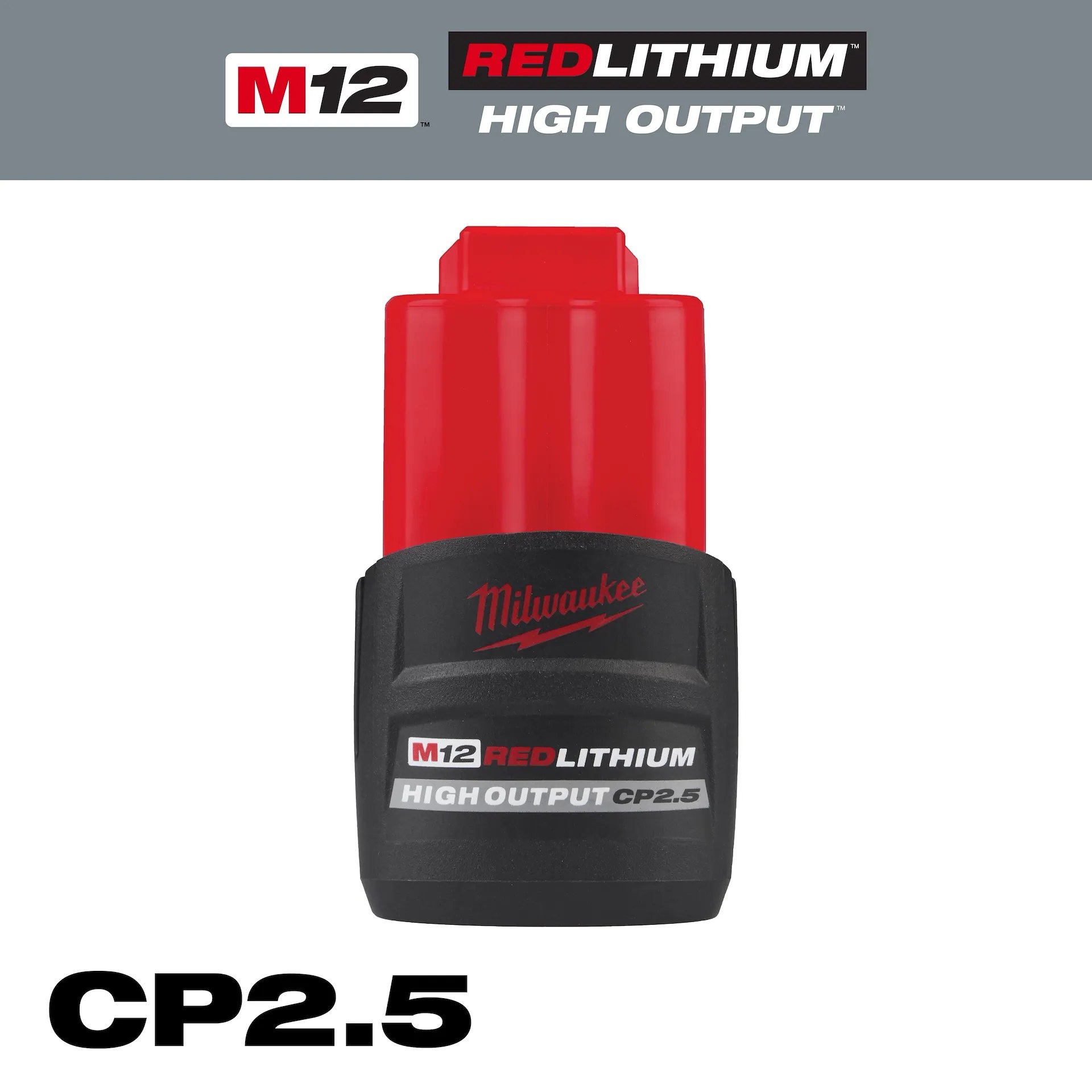 MILWAUKEE 48-11-2425 M12 REDLITHIUM™ HIGH OUTPUT™ CP2.5 Battery Pack - Image 2