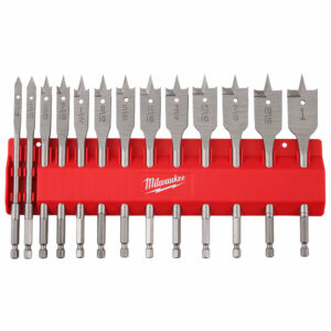 MILWAUKEE 48-27-1520 Wood Spade Bit 13PC Set, 1/4"-1" x 6" long w/1/4" Hex Shank