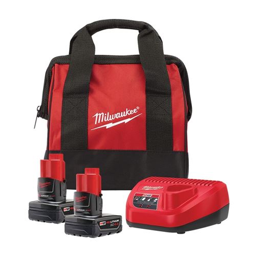 MILWAUKEE 48-59-2442SPC M12 Starter Kit W/Bag 2-4.0Ah & Charger