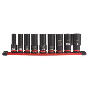MILWAUKEE 49-66-7022 9PC SW Impact Duty 1/2" Drive SAE Deep 6 Point Socket Set