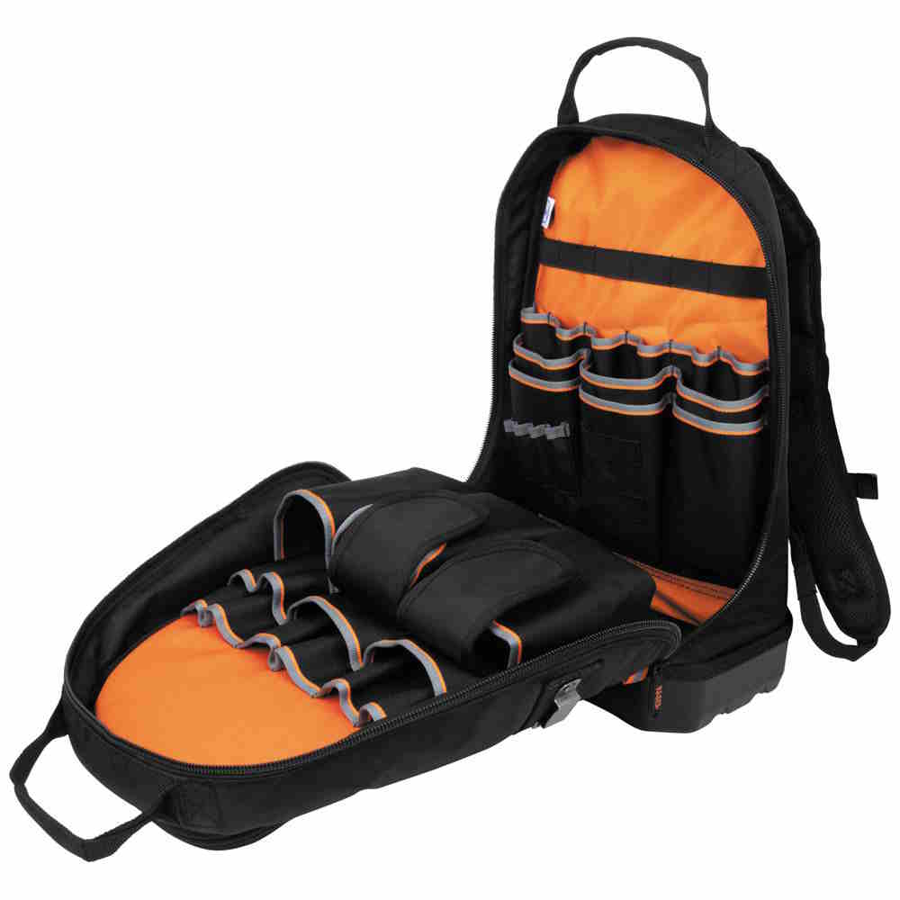KLEIN 55421BP-14 Tradesman Pro Tool Bag Backpack 39 Pockets Black 14-Inch - Image 7