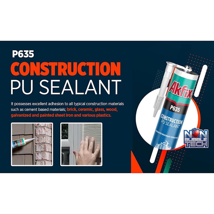 AKFIX AKF-P635BLK P635 Polyurethane Sealant Construction, Black - Image 2