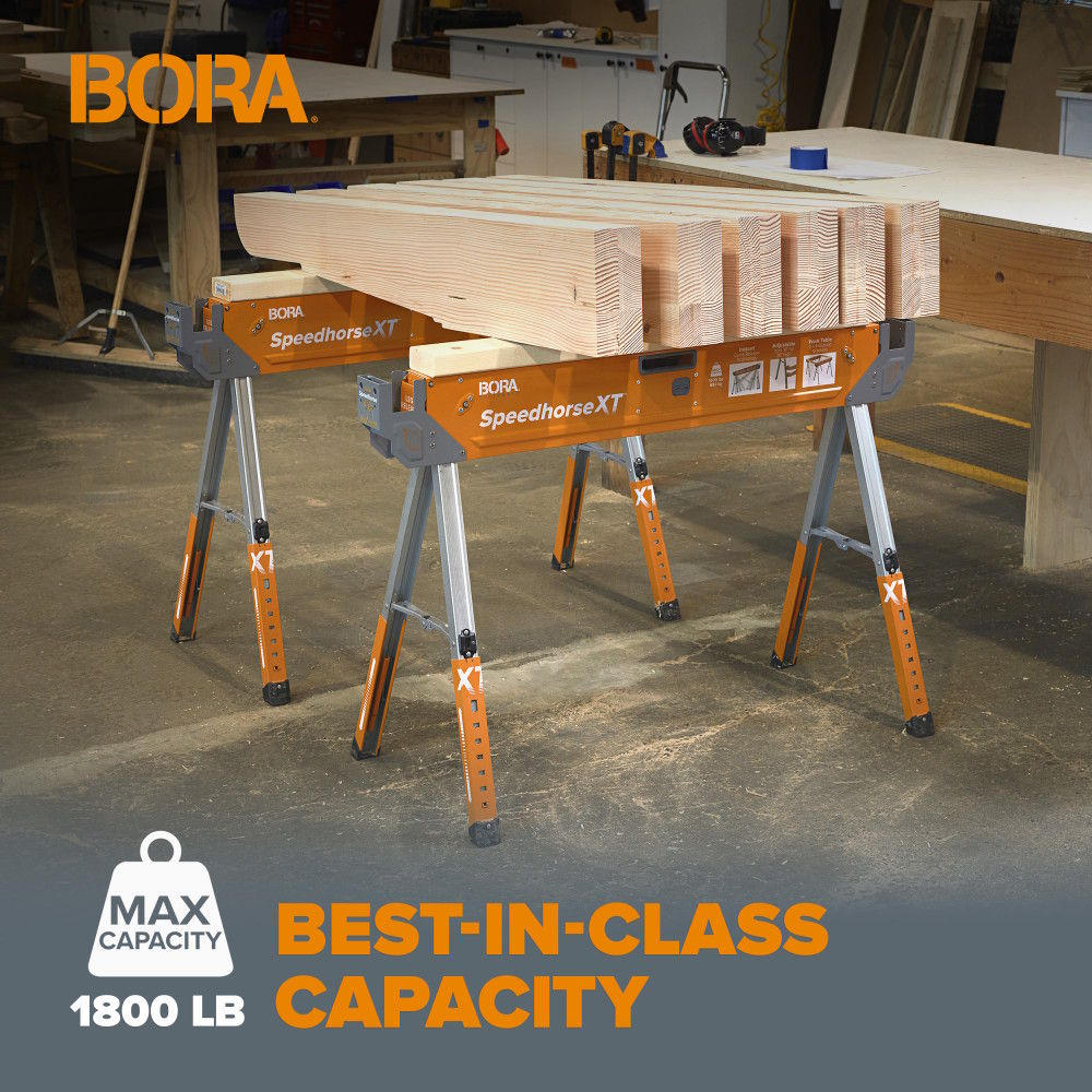 BORA BR-PM-4550 Adjustable Speedhorse XT Folding Sawhorse 1500lb Capacity - Image 11
