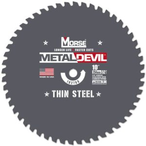 MK MORSE 102766 10" 52T Circular Saw Blade Thin Steel 5/8" Arbour