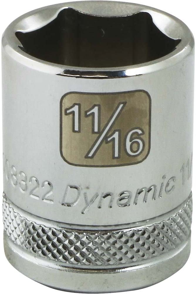 DYNAMIC TOOLS D008322 3/8" Drive 6Pt 11/16" Chrome Socket