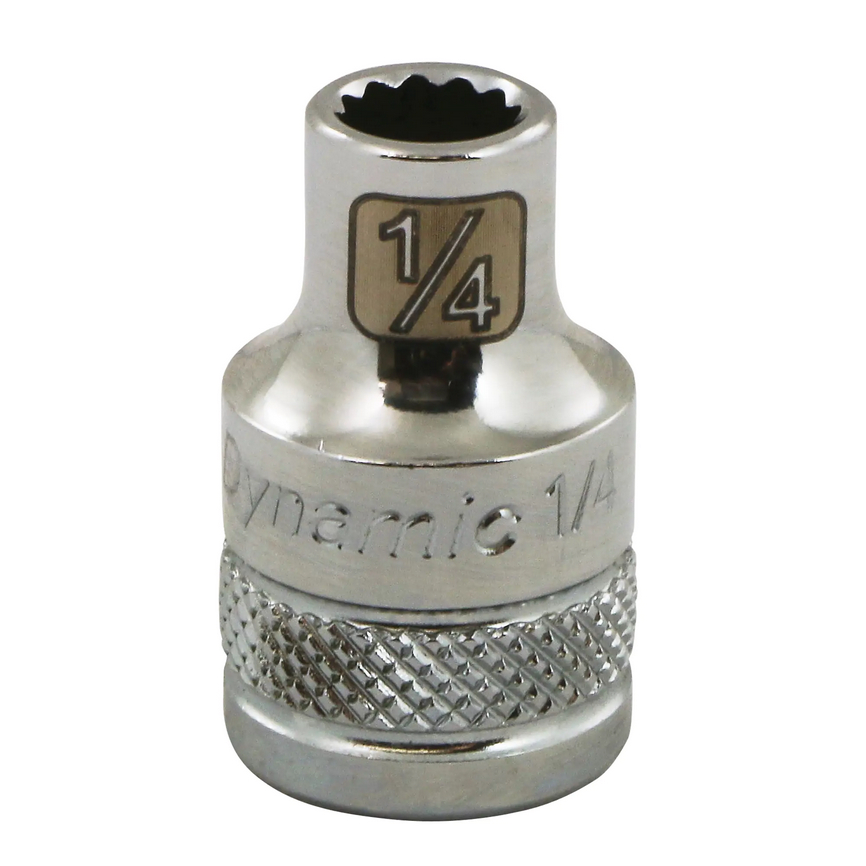 DYNAMIC TOOLS D009408 3/8" Drive 12Pt 1/4" Chrome Socket - Image 2