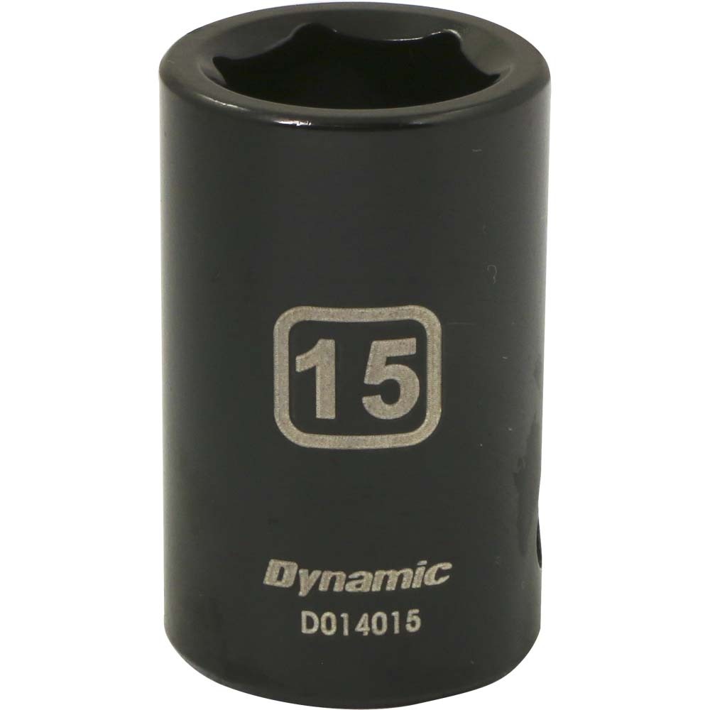 DYNAMIC TOOLS D014015 1/2" Drive 6Pt 15mm Impact Socket
