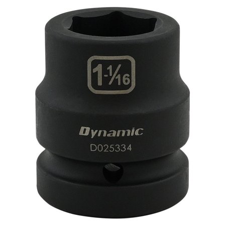 DYNAMIC TOOLS D025334 1" Drive 6Pt 1-1/16" Standard Impact Socket