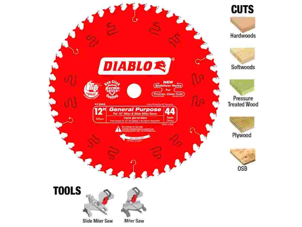 DIABLO D124444VP 12" x 44T General Purpose Blade 2PC Value Pack - Image 2