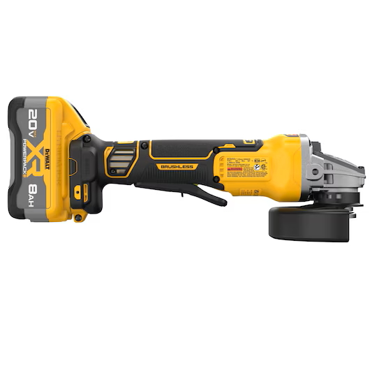 DEWALT 20V XR BL 4-1/2"-5" Angle Grinder 9000 RPM Kit w/ 1-8.0Ah XR Batt & Ch - Image 5