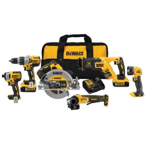 DEWALT DCK695P2 20V MAX XR Brushless 6-Tool Combo Kit w/Grinder