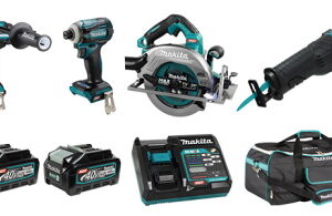 MAKITA DK0127G401 40V BL 4 Tool Hammerdrill, Impact, Recip, Circ Saw Kit