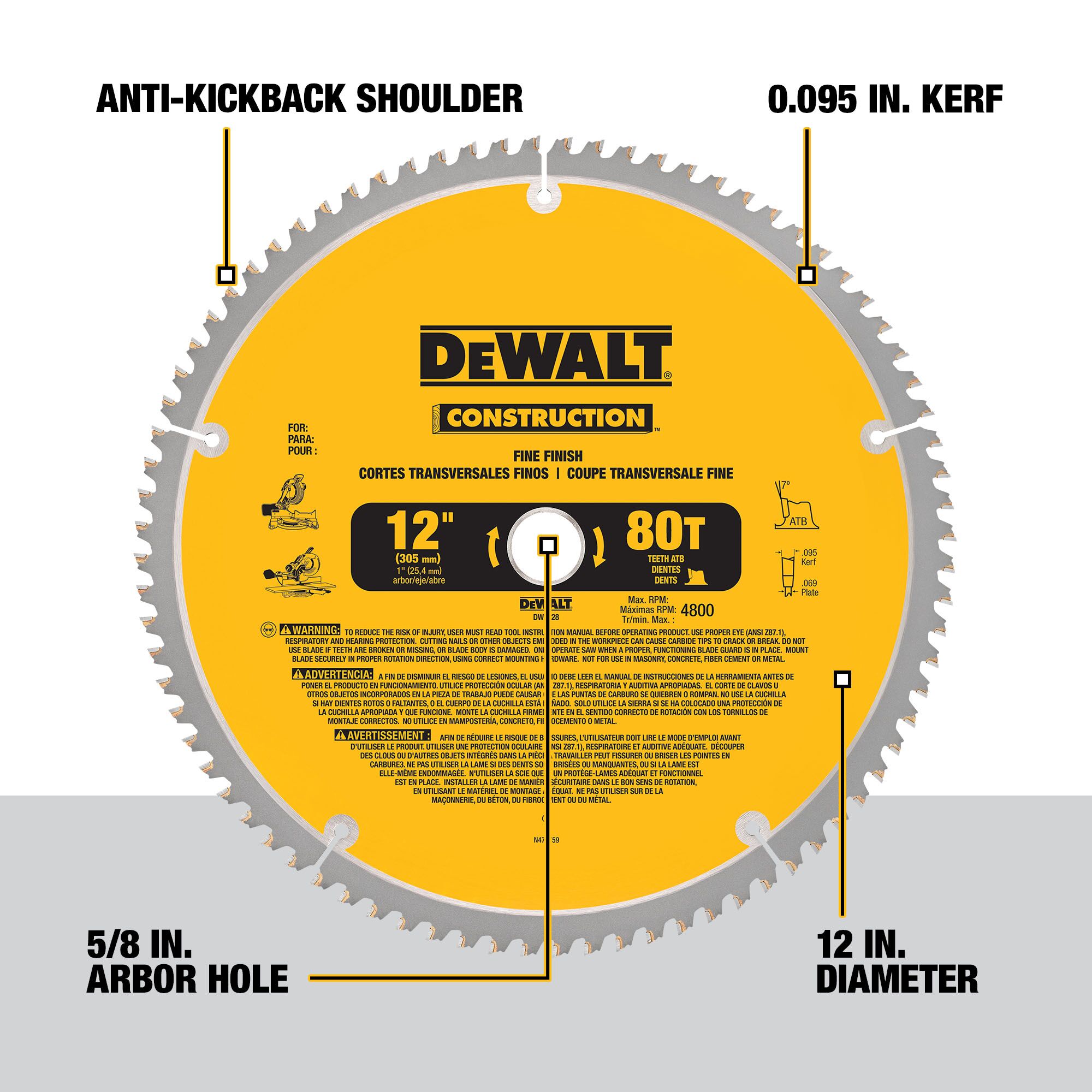 DEWALT DW3128P5 Series 20 Construction 12" Combo Pack (DW3128 & DW3123) - Image 2