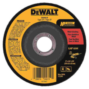 DEWALT DW4619 5" x 1/4" Type 27 HP Premium Aluminum Oxide Grinding Wheel