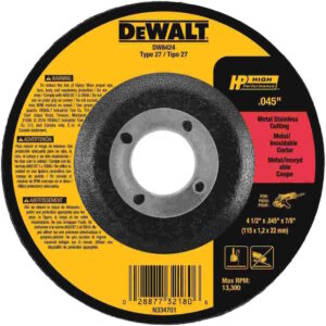 DEWALT DW8424 HP Cutting Wheel 4-1/2" x .045" x 7/8" Depressed