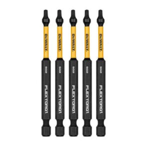 DEWALT DWAF3SQ2IR5 5PC Flextorq Square Impact Screwdriving Bits #2, 1/4" Drive