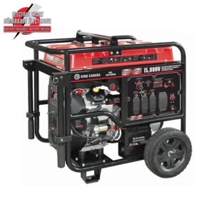 KING KCG-15000GE Generator, Gas, V-Twin, Electric Start, 15000W,  w/Wheel Kit