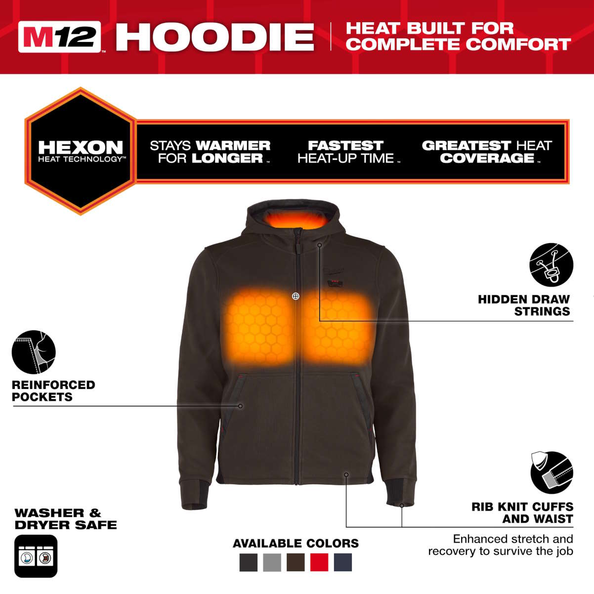 MILWAUKEE M200N-20L M12™ Heated Hoodie - Brown L - Image 2