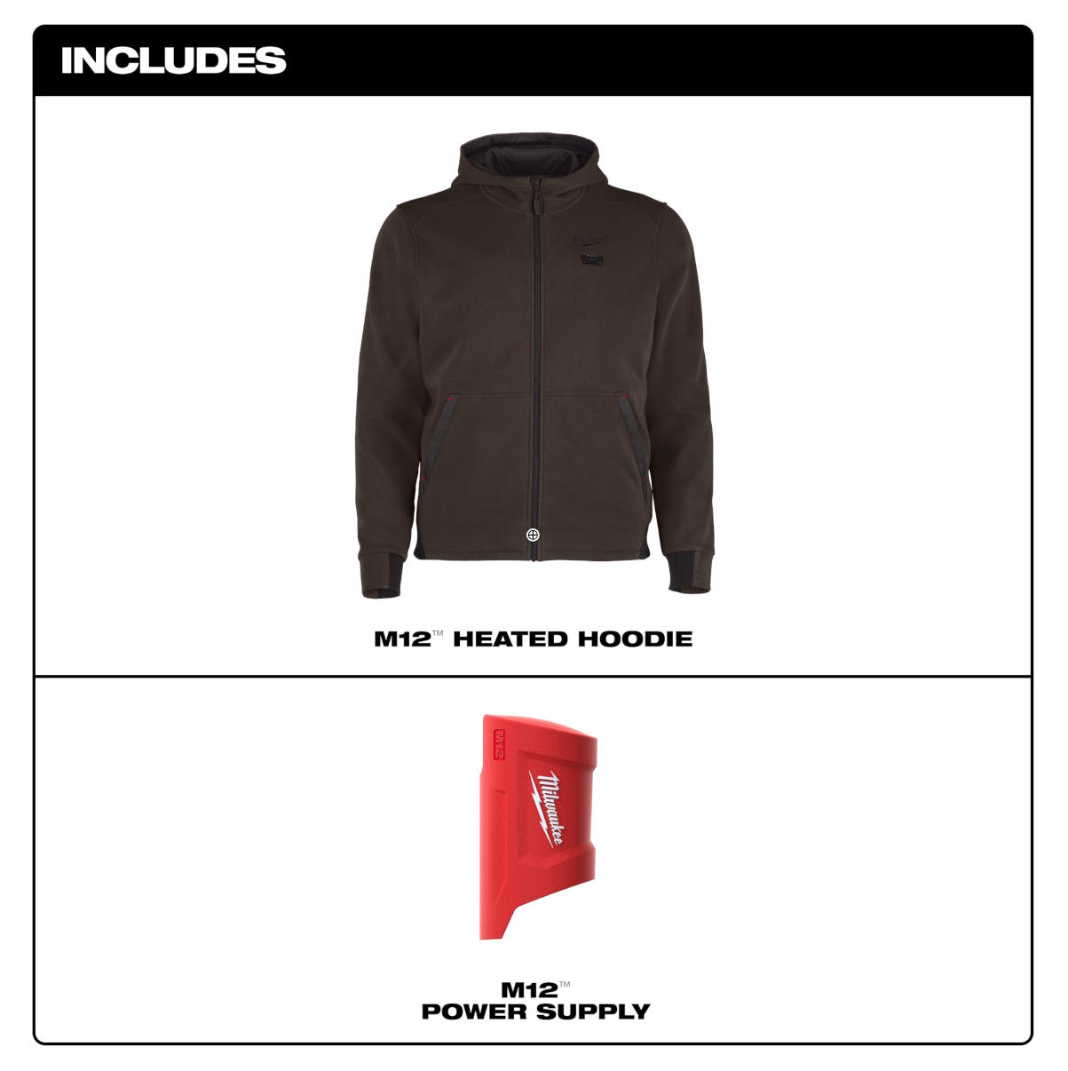 MILWAUKEE M200N-20L M12™ Heated Hoodie - Brown L - Image 3