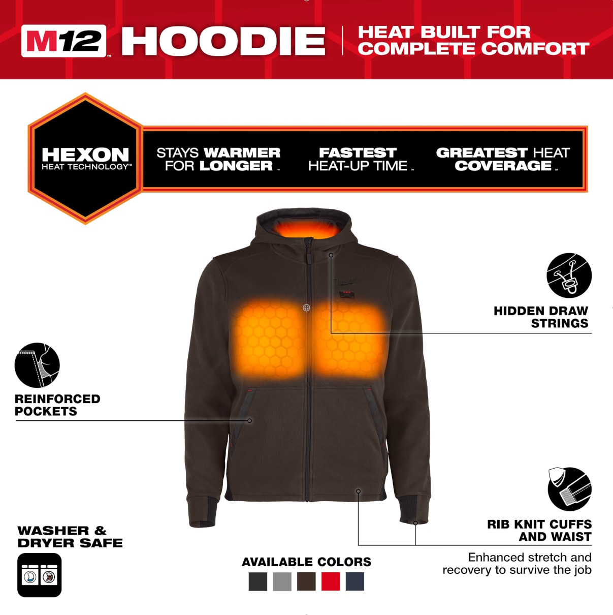 MILWAUKEE M200N-20M M12™ Heated Hoodie - Brown M - Image 2