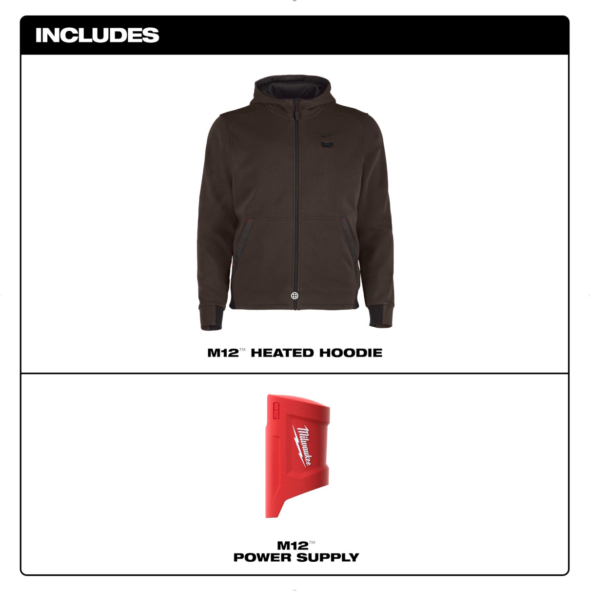 MILWAUKEE M200N-20M M12™ Heated Hoodie - Brown M - Image 3