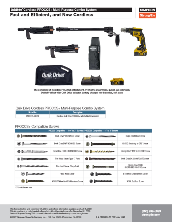 SIMPSON PROCCS+DC2K Quik Drive Cordless Subfloor System 1"-3", Two Head, Kit - Image 3
