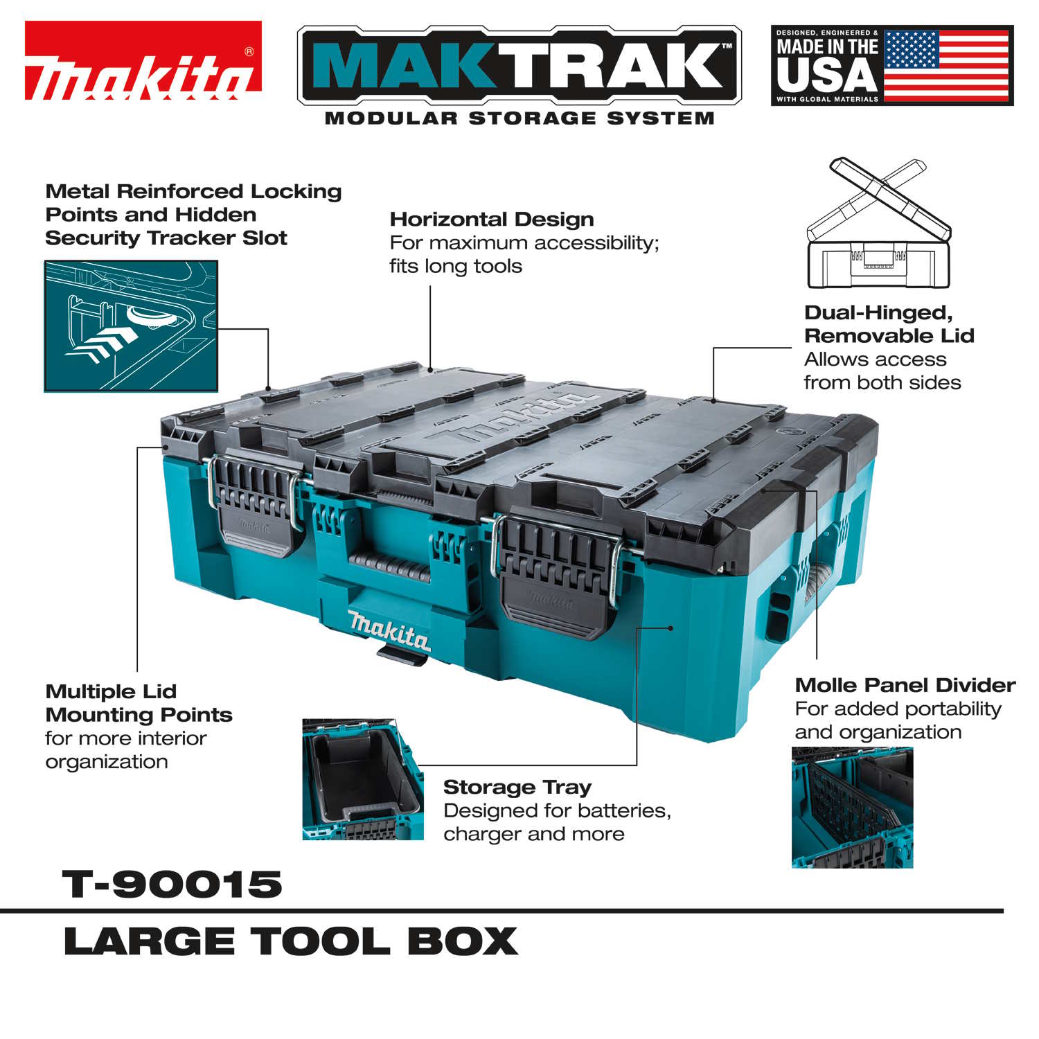 MAKITA T-90015 Maktrak Large Tool Box - Image 3