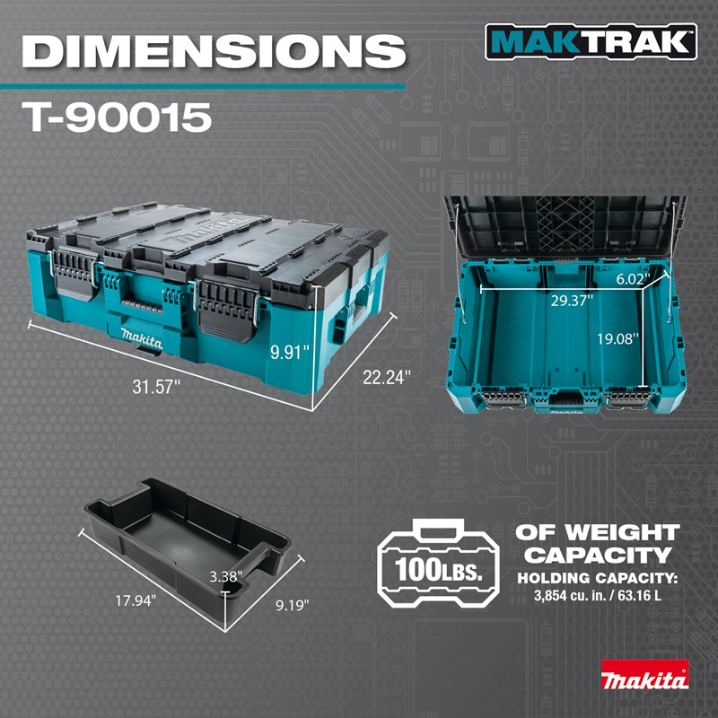 MAKITA T-90015 Maktrak Large Tool Box - Image 5